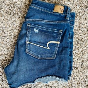 American Eagle Super Stretch Dark Denim Shorts